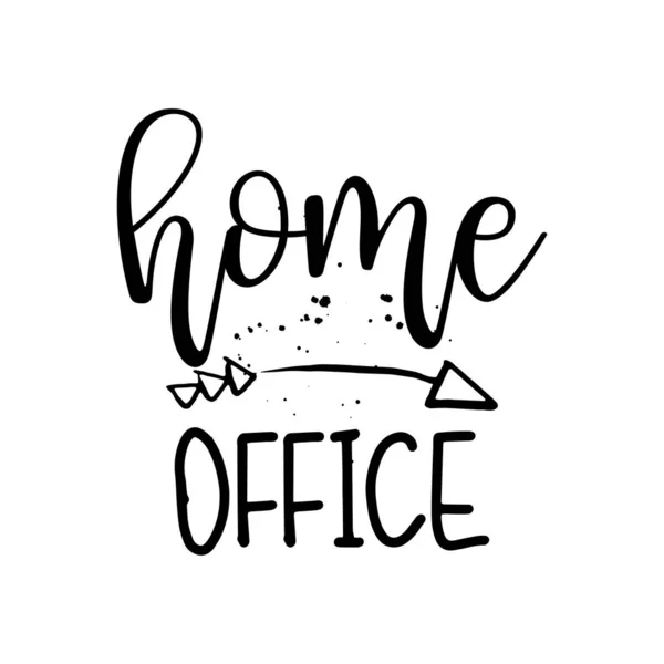 Home Office Logo Typografie Firmenlogo Handgemachter Schriftzug Vector Vintage Illustration — Stockvektor