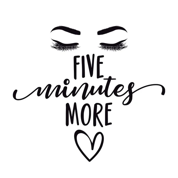 Cinco Minutos Más Diseño Letras Inspirador Divertido Para Máscaras Para — Vector de stock