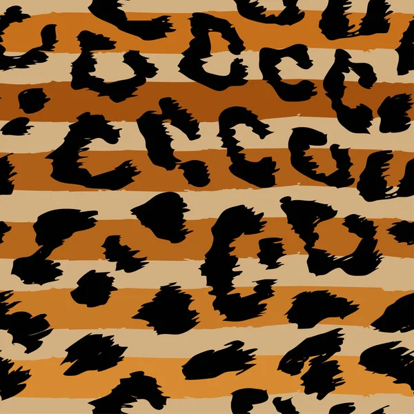 Leopard Strapes Motif Design Couleur Sable Dessin Drôle Motif Léopard — Image vectorielle