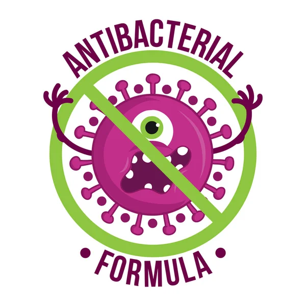 Fórmula Antibacteriana Antiviral Icono Del Vector Desinfectante Mano Jabón Antibacteriano — Archivo Imágenes Vectoriales