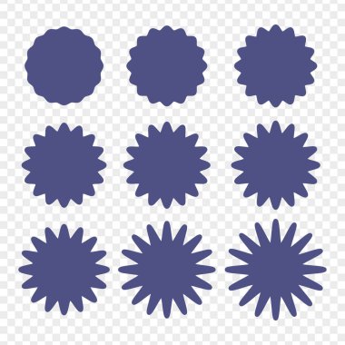 Rozet setleri - Tasarım için büyük bir vektör grafik çerçeve seti. Çember dalga çizgisi ve dalgalı zikzak çizgileri. Vektör mavi çizgiler, yuvarlak karalamalar