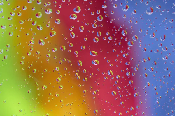 Colored Drops Water Glass — Stock Photo, Image