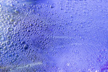 Sıvı maddelerin makrosu. Su kabarcıkları. Soyut arkaplan.