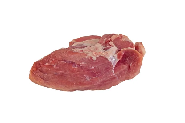 Carne Descongelada Cruda Sobre Fondo Blanco —  Fotos de Stock
