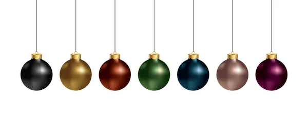 Christmas Balls Decoration Set Trendy Colors Xmas Balls Winter Holidays — Stock Vector