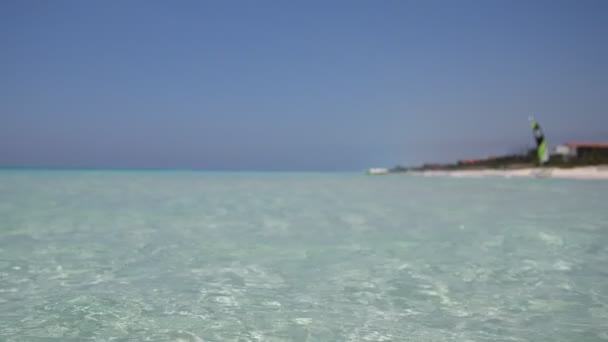 Krásná Mořská Voda Pobřeží Kuby — Stock video