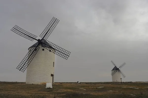 Mulini Vento Mancha Spagna — Foto Stock