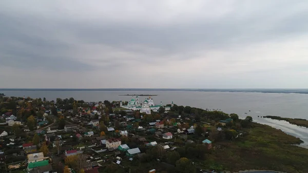 Luchtfoto Spaso Yakovlevsky Klooster Rostov Met Uitzicht Het Meer Van — Stockfoto