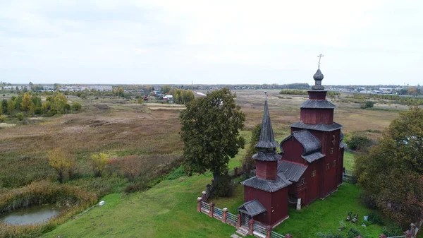 Igreja São João Evangelista Vista Aérea Rússia Região Yaroslavl Bogoslov — Fotografia de Stock