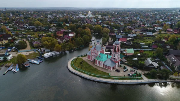 Kerk Van Veertig Martelaren Van Sebaste Pereslavl Zalevski Luchtfoto Gouden — Stockfoto