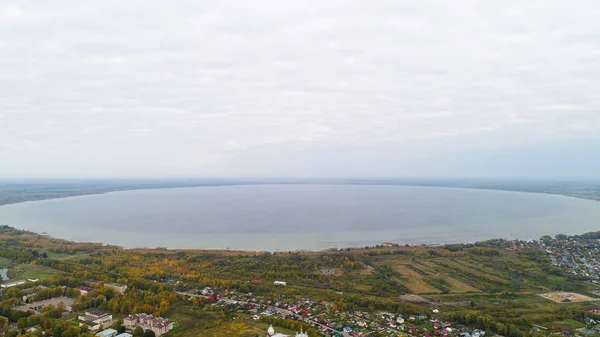 Pereslavl Zalevsky ve Plescheevo Gölü, hava manzaralı, Rusya