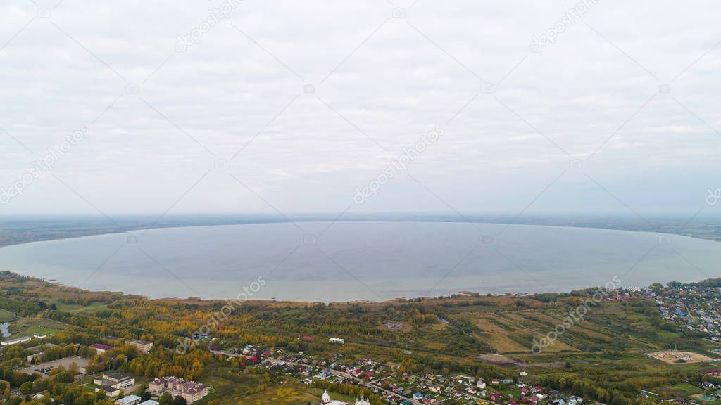 Pereslavl Zalevsky and Plescheevo Lake, aerial view, Russia