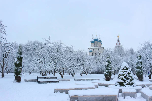 Iglesia Kazán Icono Madre Dios Finca Kolomenskoye Después Una Nevada —  Fotos de Stock