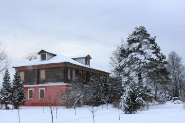 Kış Trinity-Odigitrievskaya Çölü, eski Rus evi, Moskova