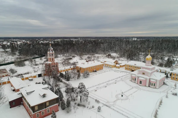 Invierno Trinity Odigitrievskaya Desierto Novofyodorovsky Asentamiento Moscú Vista Aérea — Foto de Stock