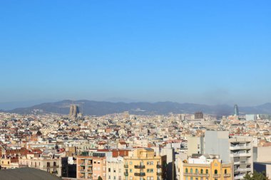 Güneşli bir günde Barcelona manzarası, İspanya