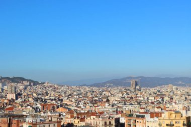 Güneşli bir günde Barcelona manzarası, İspanya