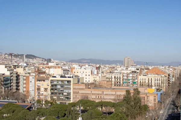 Utsikt Över Joan Miro Park Barcelona Från Observationsdäcket Barcelona Arena — Stockfoto