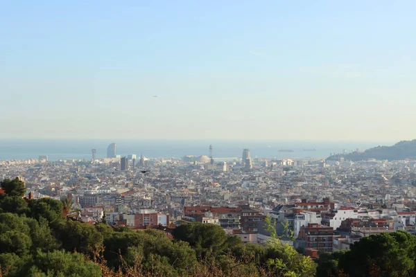 Widok Barcelonę Parku Guell Barcelona Hiszpania — Zdjęcie stockowe