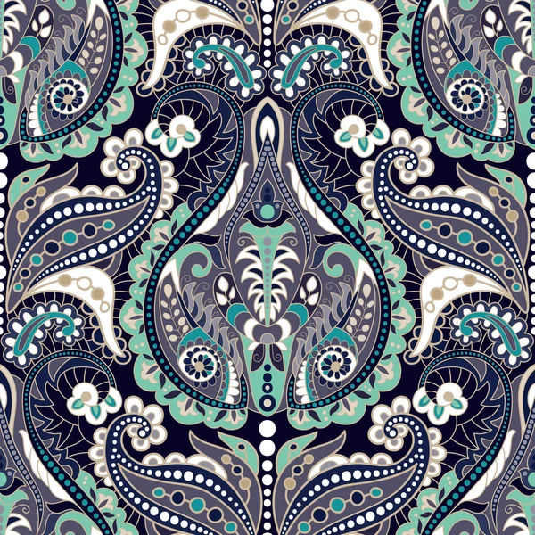 Seamless Paisley background, floral pattern. Ornament — Stockový vektor