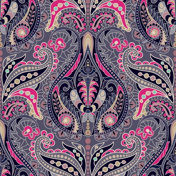 Fond sans couture Paisley, motif floral. Ornement — Image vectorielle