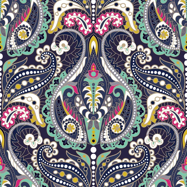 Seamless Paisley background, floral pattern. Ornament — ストックベクタ