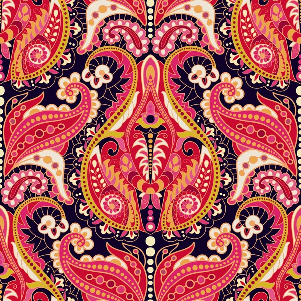 Бесшовный Пейсли фон, цветочный узор. Орнамент — стоковый вектор