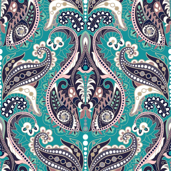 Seamless Paisley background, floral pattern. Ornament — ストックベクタ