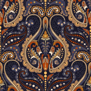 Sorunsuz Paisley arka plan, çiçek desenli. Hint süsleme