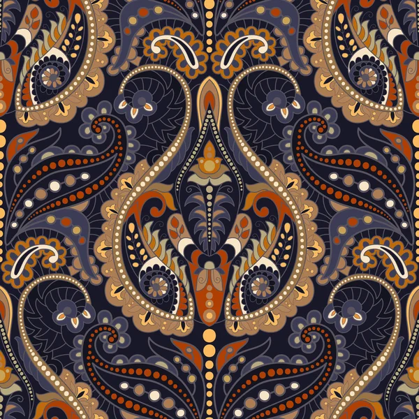 Fondo Paisley sin costuras, patrón floral. Adorno indio — Vector de stock