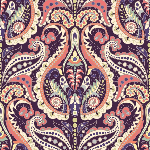 Fond sans couture Paisley, motif floral. Ornement indien — Image vectorielle