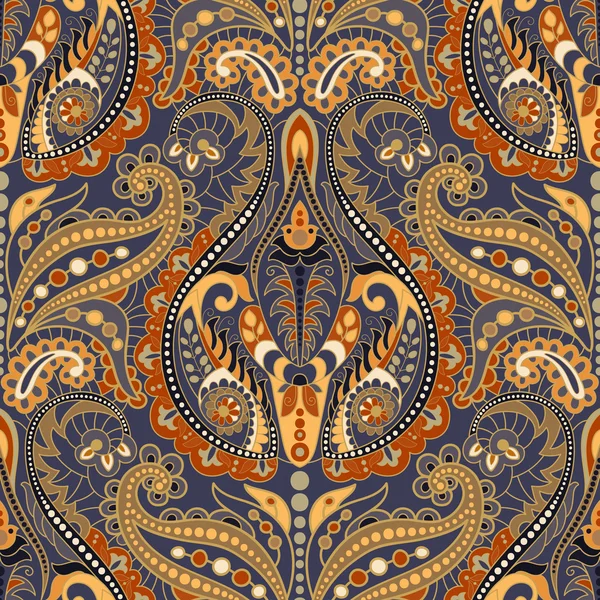 Бесшовный Пейсли фон, цветочный узор. Индийский орнамент — стоковый вектор