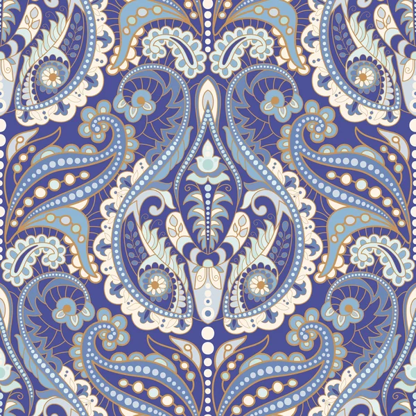 Fond sans couture Paisley, motif floral. Ornement indien — Image vectorielle