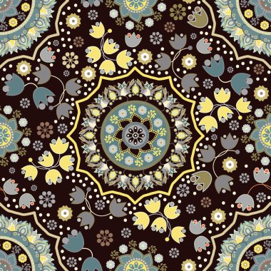 renkli kesintisiz çiçek desenli