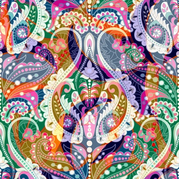 Patrón decorativo colorido. Fondo floral étnico — Vector de stock