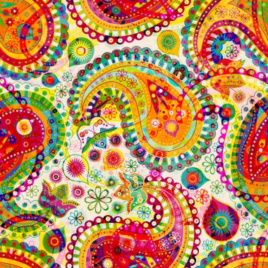 Renkli dekoratif desen. Etnik köken