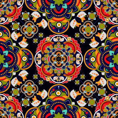 Renkli Paisley seamless modeli. Hint süs duvar kağıdı