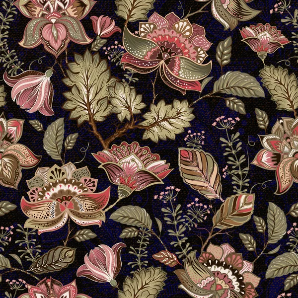 カラフルなシームレス パターン。花の背景。花の壁紙 — ストックベクタ