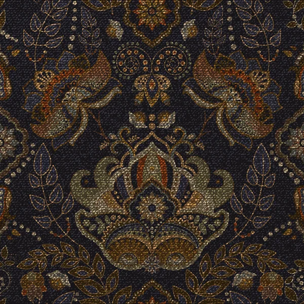 Padrão sem costura Paisley escuro. Cenário decorativo original, estilo indiano —  Vetores de Stock