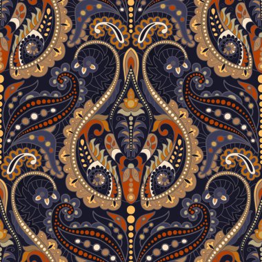 Sorunsuz Paisley arka plan, çiçek desenli. Renkli süs