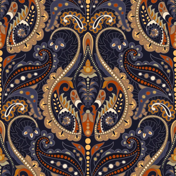 Fondo Paisley sin costuras, patrón floral. Colorido ornamental — Vector de stock