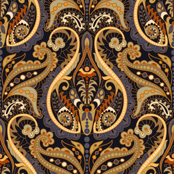 Fond sans couture Paisley, motif floral. Ornement coloré — Image vectorielle