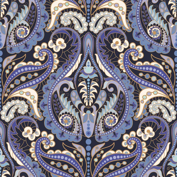 Nahtloser Paisley-Hintergrund, florales Muster. bunte Zierpflanze — Stockvektor