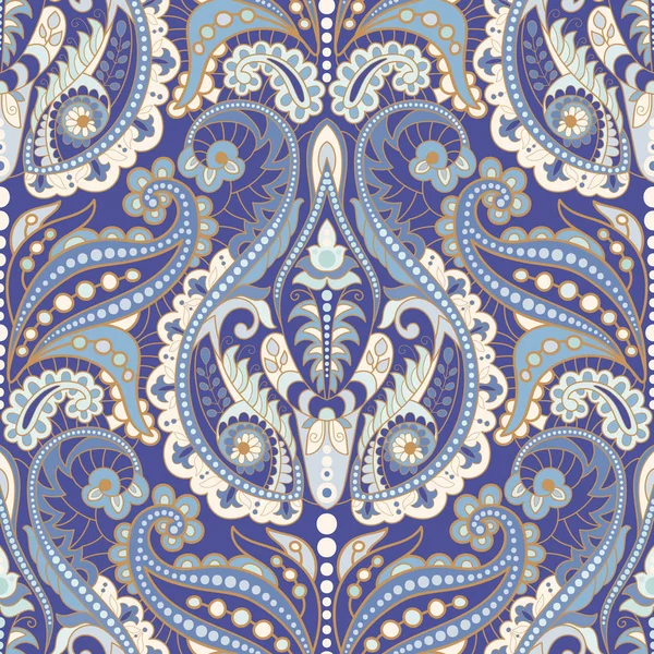 Бесшовный Пейсли фон, цветочный узор. Красочный орнамент — стоковый вектор