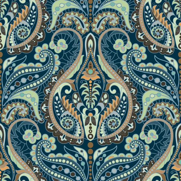Fondo Paisley sin costuras, patrón floral. Colorido ornamental — Vector de stock