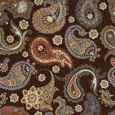 Renkli Paisley seamless modeli. Özgün dekoratif zemin