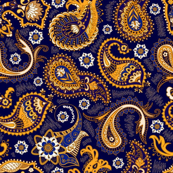 Colorato modello Paisley senza soluzione di continuità. Originale sfondo decorativo — Vettoriale Stock