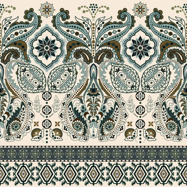 Бесшовный Пейсли фон, цветочный узор — стоковый вектор
