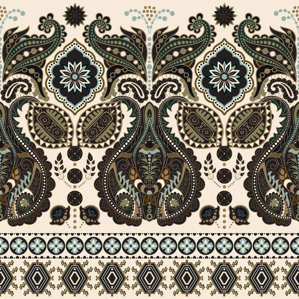 Fondo Paisley sin costuras, patrón floral — Vector de stock