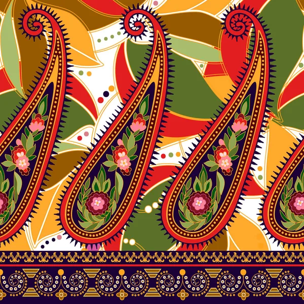 Fondo Paisley sin costuras, patrón floral — Vector de stock